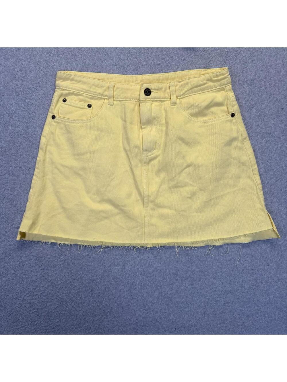 Brand New Sadie & Sage Women's Large Lemon Drop Yellow A Line Mini Skirt